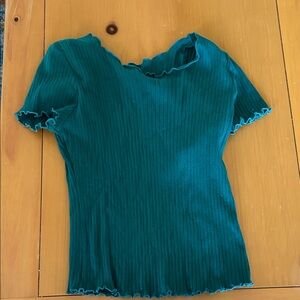 Teal Ruffled Women's Top